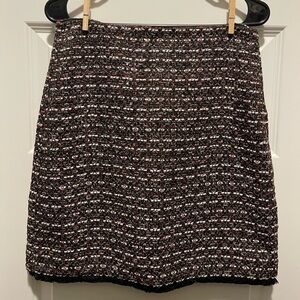 NWT LOFT Black and White Tweed Skirt